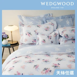 【WEDGWOOD】100%天絲300織兩用被套枕套床包四件組-多款任選(雙人)