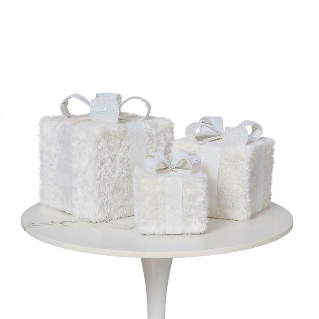 聖誕節發光裝飾禮盒三件套 禮物盒(聖誕禮物 聖誕節佈置裝飾)