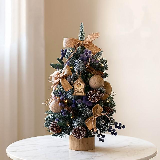 【上手家居】45cm質感系手作感聖誕樹(聖誕節/聖誕佈置/小聖誕樹/迷你聖誕樹/耶誕樹/桌上聖誕樹)