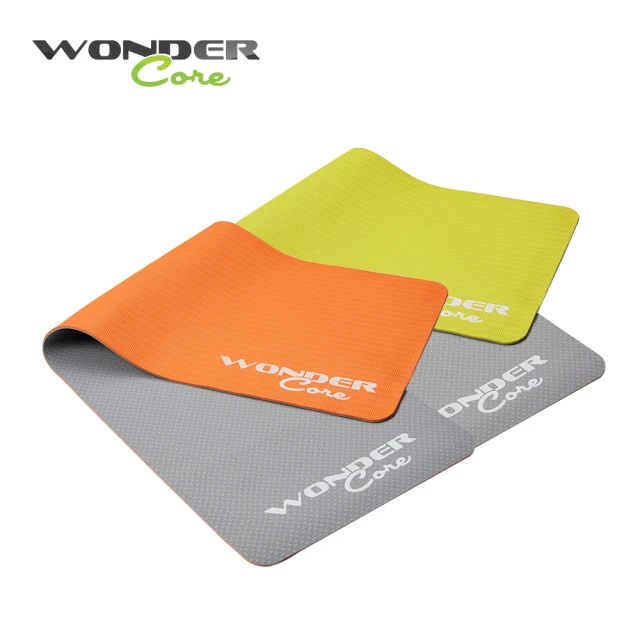 【Wonder Core】TPE 彈性防滑瑜珈墊(橘灰/6mm)