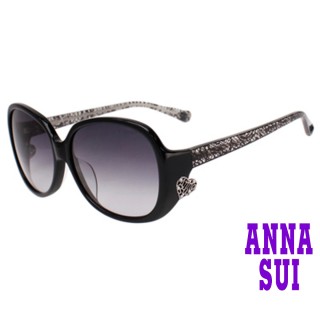 【ANNA SUI 安娜蘇】安娜愛心LOGO系列太陽眼鏡(AS893-001-黑)