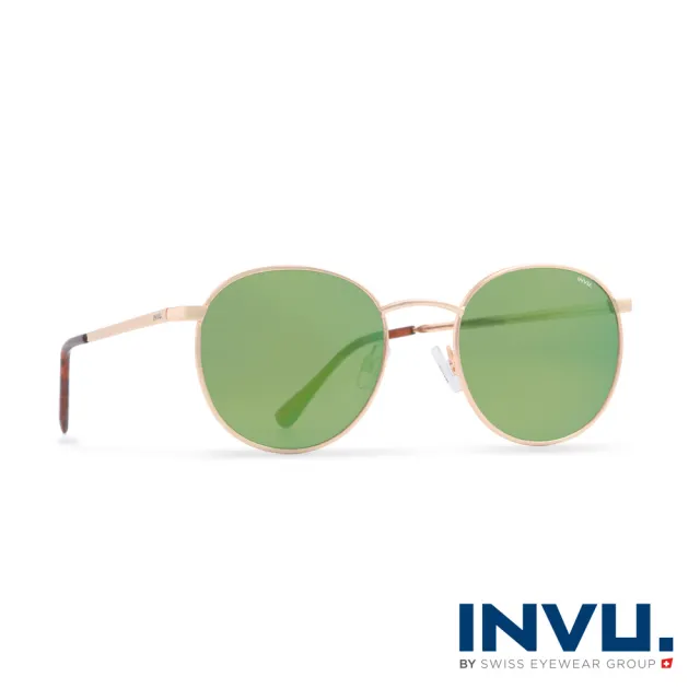 【INVU瑞士】來自瑞士濾藍光偏光獨角獸夢幻馬卡龍色系太陽眼鏡//特別款(夢幻綠 T1807D)
