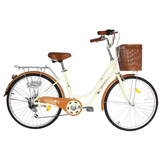 【BAOLI】Milk 24吋6段 SHIMANO變速系統 可愛櫻花牛奶車