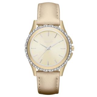 【DKNY】絕代魅力晶鑽都會腕錶(香檳金 NY8702)