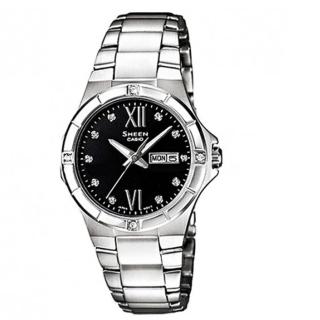 【CASIO】Sheen系列 溫柔特質珍珠花紋計時女錶(SHE-4022D-1A)