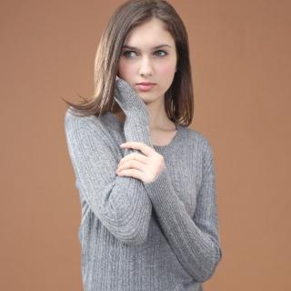矜蘭妃100%喀什米爾麻花織紋羊絨衫（超細緻加長款）