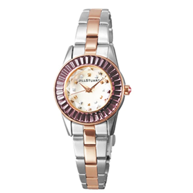 【JILL STUART】都會時尚新女性金屬腕錶 方晶鋯石玫瑰金手錶(玖飾時尚NE1017)