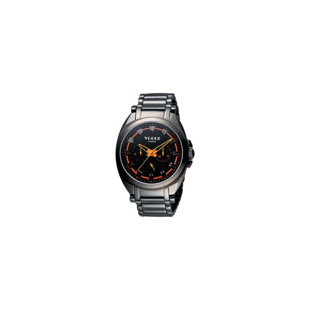 【VOGUE】嶄新系列日曆時尚手錶-IP黑X橘/42mm(9V0434DO)