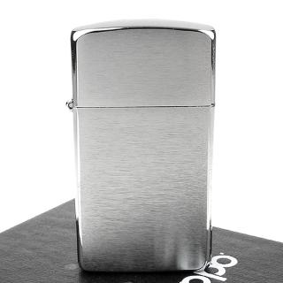 【ZIPPO】美系-拉絲打磨鍍鉻-銀色霧面打火機-窄版