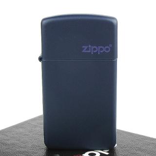 【ZIPPO】美系-LOGO字樣打火機-Navy Matte海軍藍烤漆(窄版)