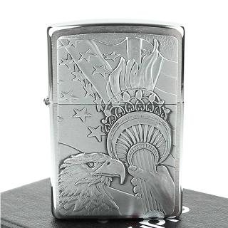 【ZIPPO】美系-Eagle and Lady Liberty torch(火炬鷹貼飾打火機)