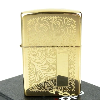 【ZIPPO】美系-Venetian威尼斯人雕花圖案設計-黃銅拋光鏡面打火機