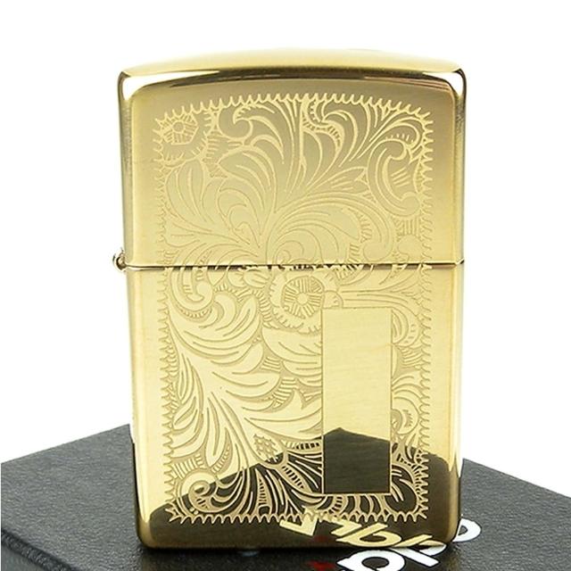【ZIPPO】美系-Venetian威尼斯人雕花圖案設計-黃銅拋光鏡面打火機