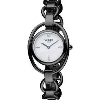 【VOGUE】Tornabuoni 手鍊錶-天然珍珠貝xIP黑/30mm(2V1407-141D-M)