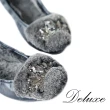 【Deluxe】暖暖綿羊毛包頭娃娃鞋(黑)