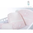 【美國 L.A. Baby】金典米蘭堡純棉七件式寢具組（M）(MIT 藍色/粉色/米黃色)