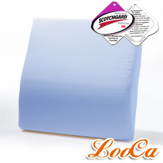 【快速到貨】LooCa吸濕排汗釋壓腰靠墊(藍色-1入)/