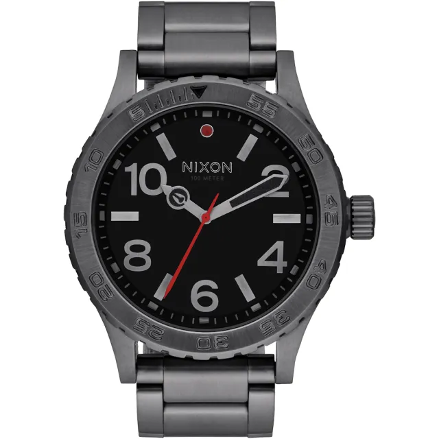 【NIXON】46 品牌潮流躍動運動腕錶-灰框黑(A916632)