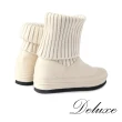 【Deluxe】中筒厚底靴(彈性襪子筒靴 黑白 兩色)