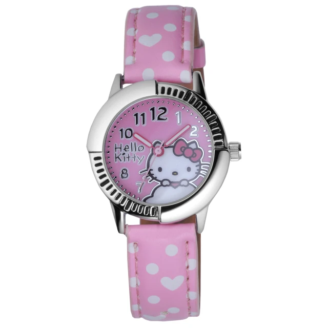 【Hello Kitty】雲點朵朵俏麗腕錶-粉紅(HKFR1242-04A)