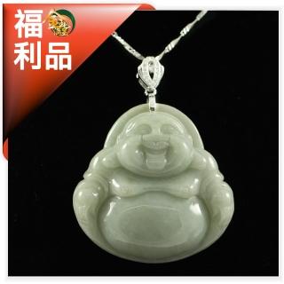 【金玉滿堂】天然A貨老種翡翠彌勒佛項鍊(大)