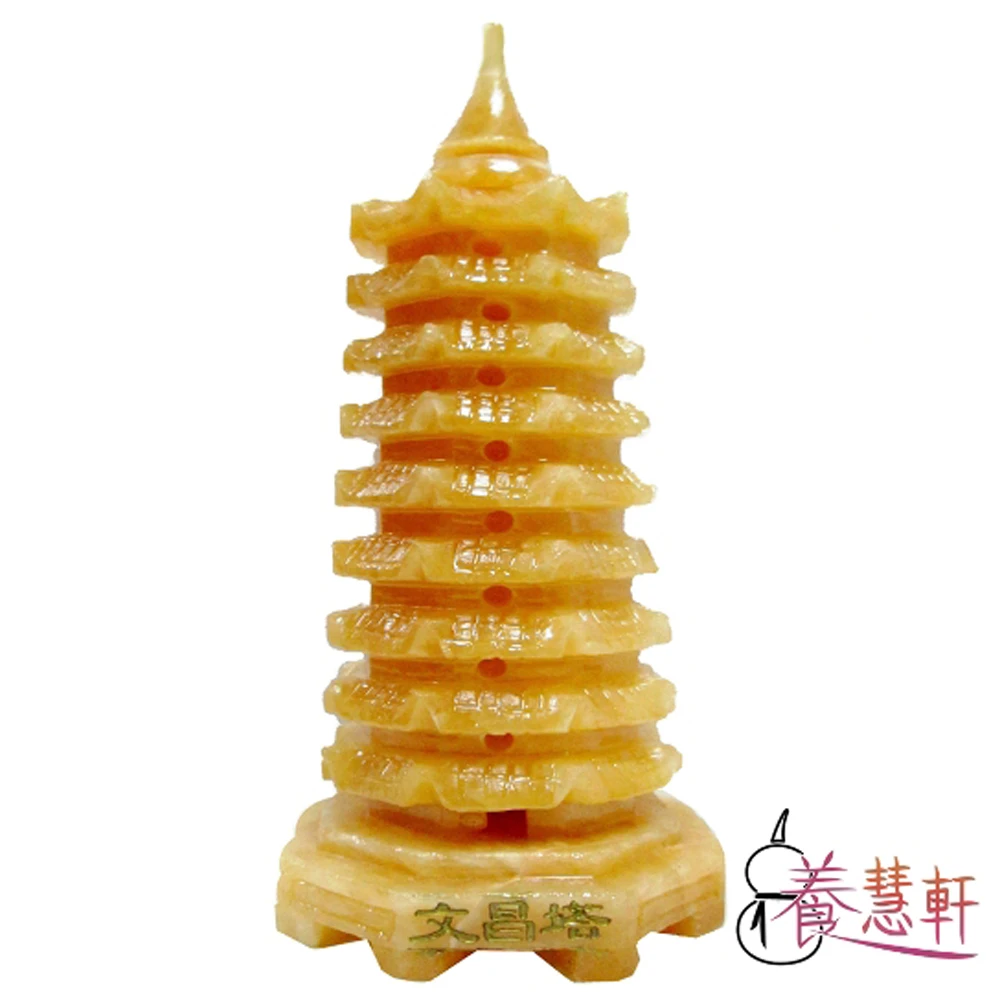 養慧軒 12h 天然優質黃玉雕大文昌塔 高約18公分共九層 Momo購物網