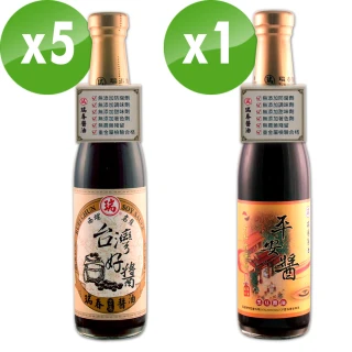 【瑞春醬油】台灣好醬黑豆醬油X5+平安醬黑豆醬油X1