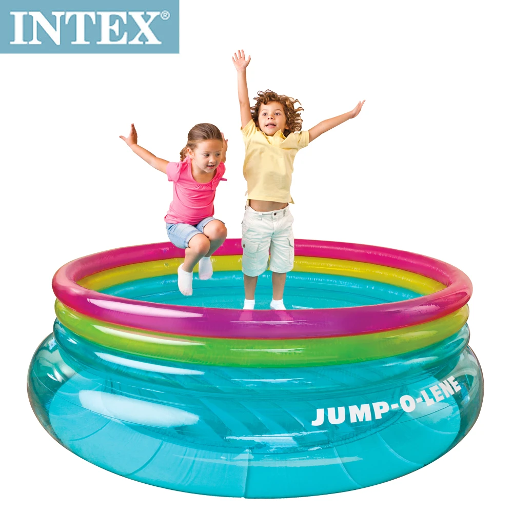 【INTEX】兒童圓形三色透明跳跳床/球池(寬203cm_48267NP)