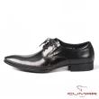 【CUMAR】CUMAR品味紳士-拼接壓紋真皮紳士鞋(黑)
