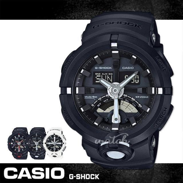 【CASIO 卡西歐 G-SHOCK 系列】運動潮流_防水防震_世界時間_自動日曆_男錶(GA-500)