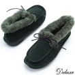 【Deluxe】全真皮溫暖綿羊毛莫卡辛包鞋(黑☆棕☆綠)