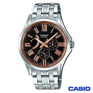 【CASIO 卡西歐】賽車儀表板設計帥氣風格石英腕錶(MTP-E311DY-1A)
