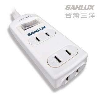 【臺灣三洋】超安全2孔3座單切 轉接延長電源線(線長1.8M)