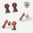 【DISNEY COUTURE 迪士尼】魔鏡夢遊系列 鑰匙孔造型 玫瑰花銀色耳環(絕版品 售完不補)