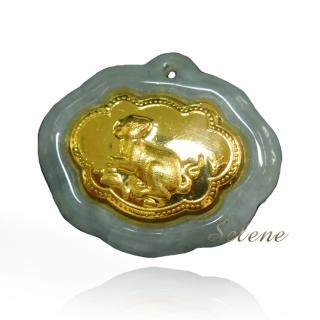 【Selene】12生肖如意玉鑲金(A貨翡翠)