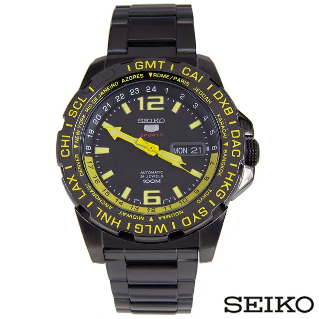 【SEIKO精工】精工5夜光單向錶圈不鏽鋼腕錶(SRP689K)