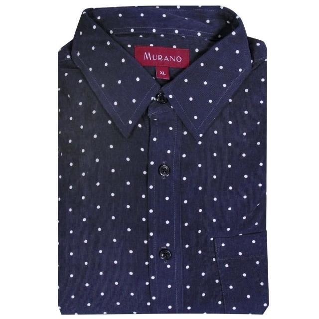 【MURANO】點點燈芯絨長袖襯衫(藍色)