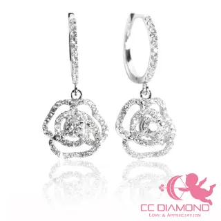 【CC Diamond】D color VS1 山茶花鑽石耳環 獨家設計款(原來可以這么美！)