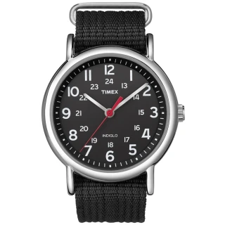 【TIMEX】天美時 Weekender 週末系列復古手錶(黑帆布 TXT2N647)
