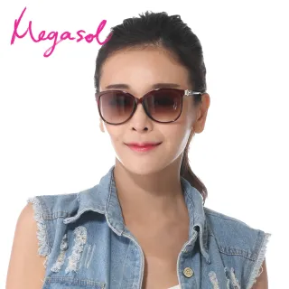 【MEGASOL】寶麗萊UV400偏光太陽眼鏡(金色圓扣環高貴裝飾-MS1669)
