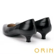 【ORIN】簡約時尚OL 羊皮素面百搭尖頭跟鞋(黑色)