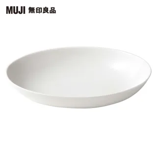 【MUJI 無印良品】米白瓷橢圓盤/大