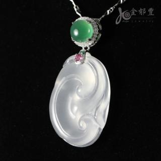 【金鬱豐】頂級冰種水沫玉如意項鍊