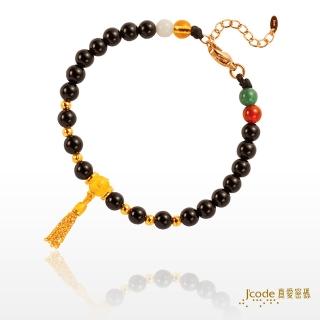 【J’code 真愛密碼】流金年華黑瑪瑙五色石手鍊(時尚金飾)