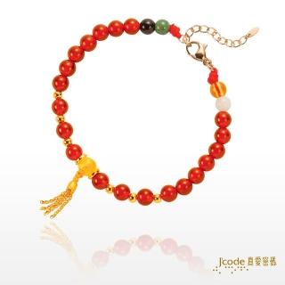 【J’code 真愛密碼】流金年華紅瑪瑙五色石手鍊(時尚金飾)