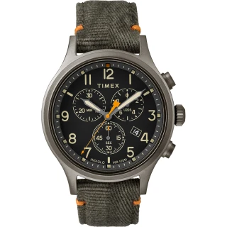 【TIMEX】天美時 Allied Chrono系列 復刻潮流三眼計時手錶(黑/橄欖綠TXTW2R60200)