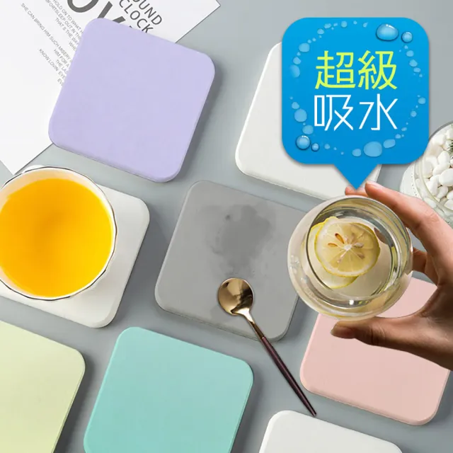 網狐家居 珪藻土素色吸水杯墊 十入組 Momo購物網