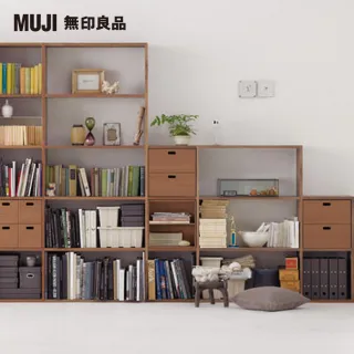 【MUJI 無印良品】自由組合層架/胡桃木/3層/寬板基本組(大型家具配送)