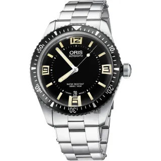 【ORIS】豪利時 Divers Sixty-Five 1965復刻機械錶-黑/40mm 新年 禮物 推薦(0173377074064-0782018)