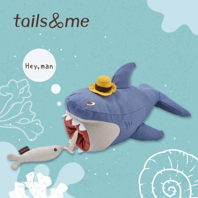 【tails&me 尾巴與我】填充玩具 鯊魚派特(小魚內含台灣認證有機貓草薄荷)